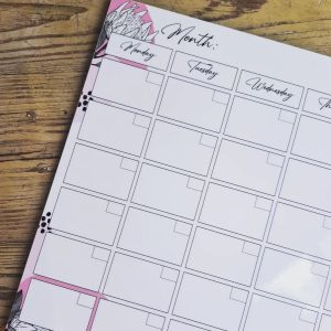 Magnetic Monthly Planners Pink Protea