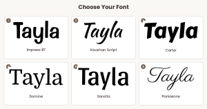 font choice grid tayla